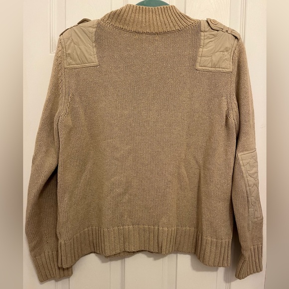 525 America, Mock Neck Patch Sweater, Tan, Size M - Picture 1 of 6